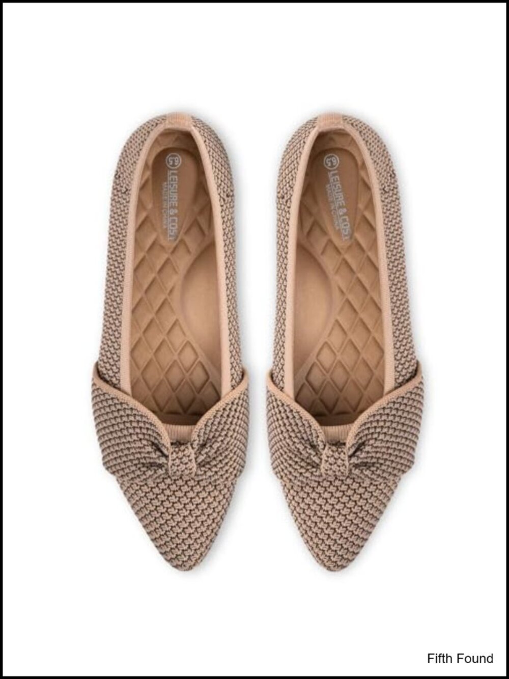 Women's Pointed Toe Knit Ballet Flats with Bow Slip-On Shoes